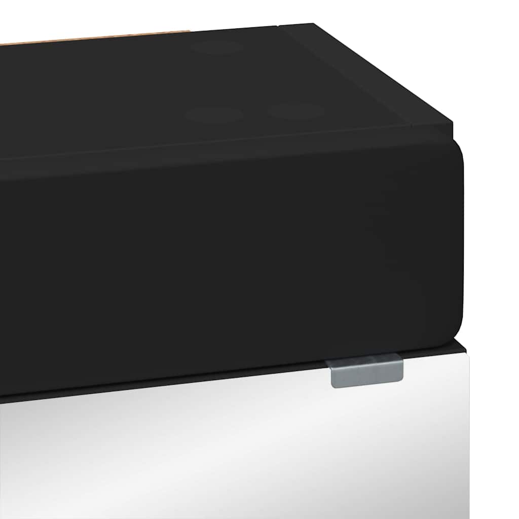 vidaXL Καθρέφτης Ντουλάπα Μπάνιου TULUM Μαύρο 60 x 16,5 x 78 εκ