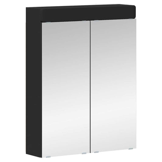 vidaXL Καθρέφτης Ντουλάπα Μπάνιου TULUM Μαύρο 60 x 16,5 x 78 εκ