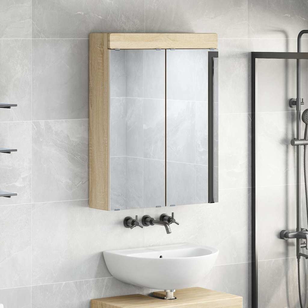 vidaXL Καθρέφτης Ντουλάπα Μπάνιου TULUM Δρύς Sonoma 60 x 16,5 x 78 εκ