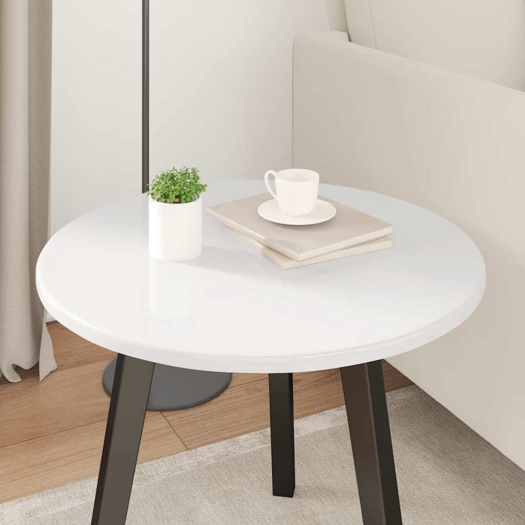 vidaXL Καπάκι τραπεζιού Γυαλιστερό λευκό Ø 50 x 1,5 cm