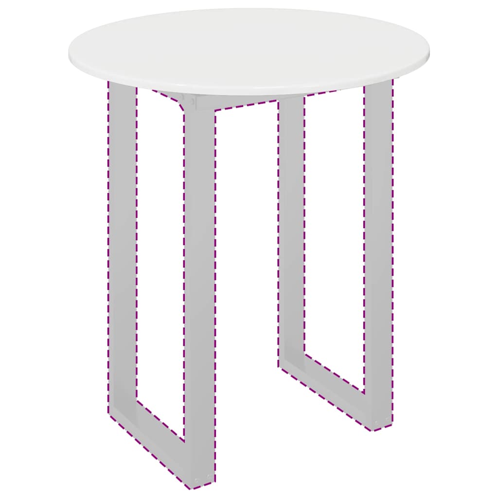 vidaXL Καπάκι τραπεζιού Γυαλιστερό λευκό 70 x 70 x 1,5 cm