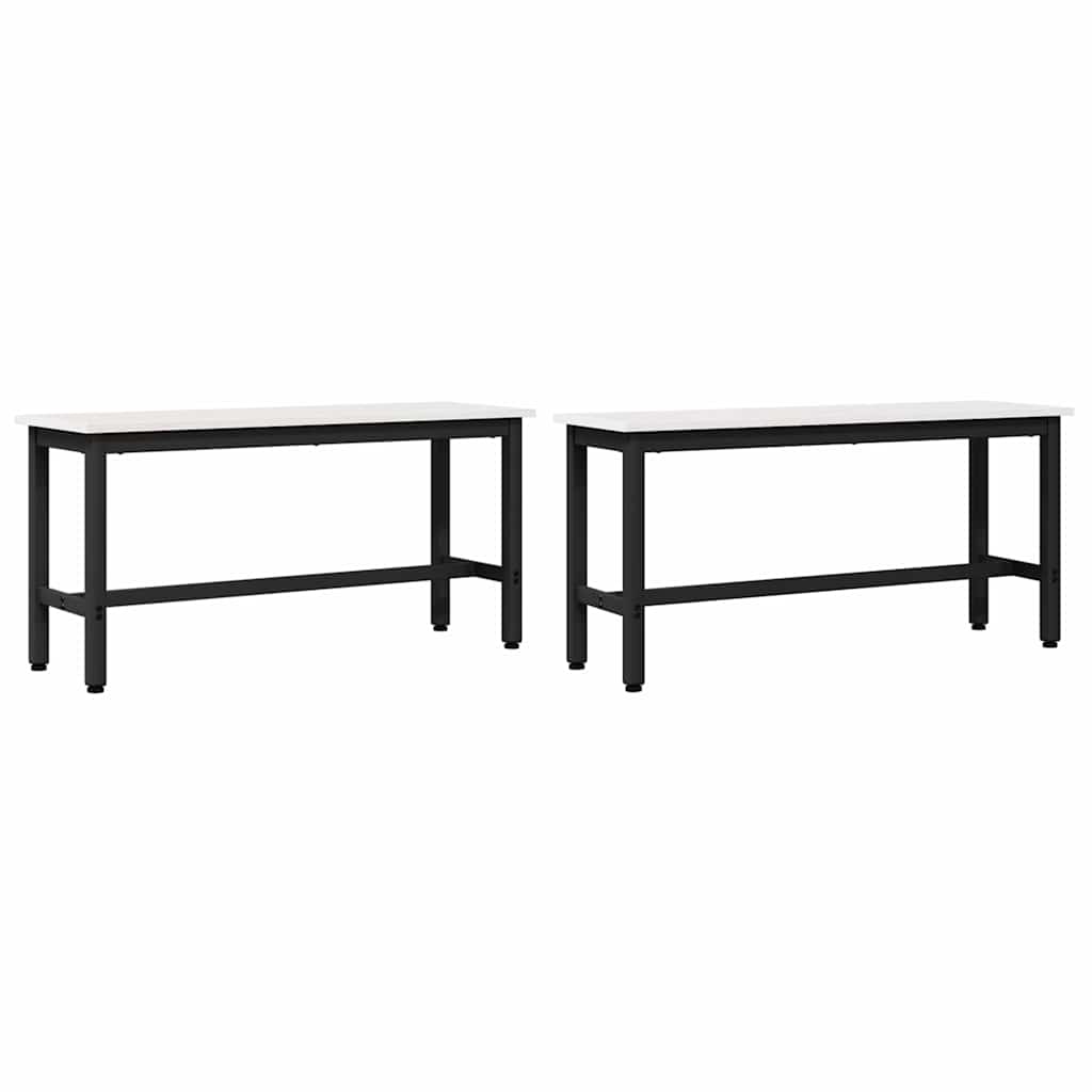 vidaXL Καθιστικό Σαλονιού 2 pcs Λευκό 100 x 32,5 x 49 εκ