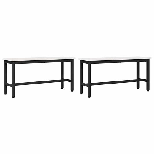 vidaXL Καθιστικό Σαλονιού 2 pcs Λευκό 100 x 32,5 x 49 εκ