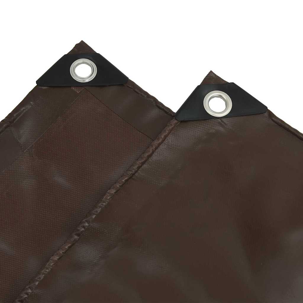 vidaXL Τέντα 650g / m² Καφέ 4 x 4 m Καμβάς με επικάλυψη PVC