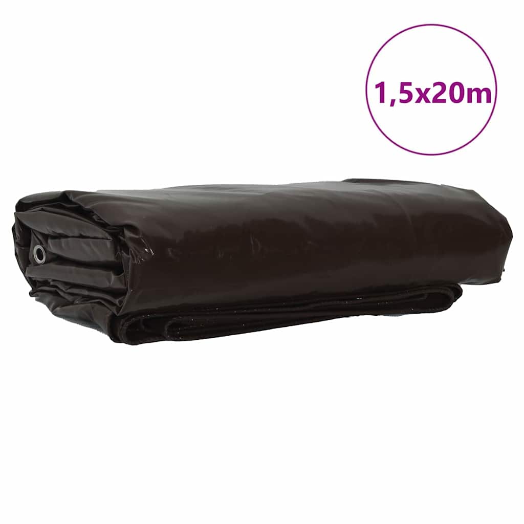 vidaXL Τέντα 650g / m² Καφέ 1,5 x 20 m Καμβάς με επικάλυψη PVC