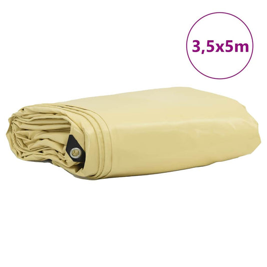 vidaXL Τέντα 650g / m² Μπεζ 3,5 x 5 m Καμβάς με επικάλυψη PVC