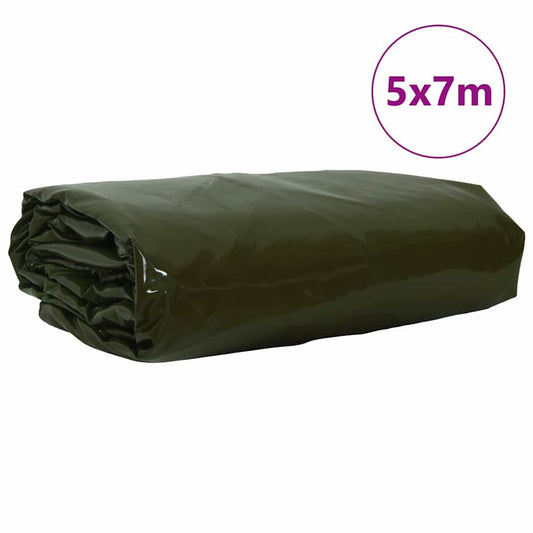 vidaXL Τέντα 650g / m² Ελιά Πράσινη 5 x 7 m Καμβάς με επικάλυψη PVC
