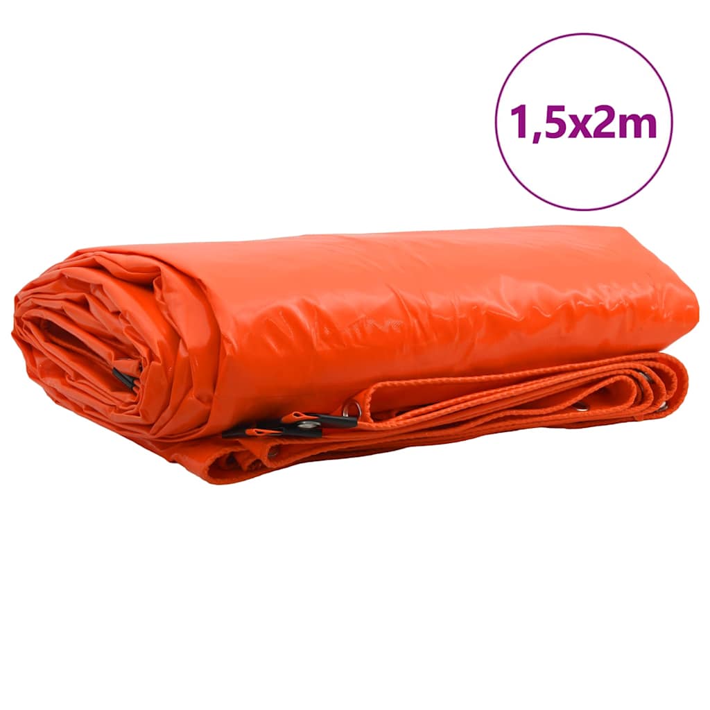 vidaXL Τέντα 650g / m² Πορτοκαλί 1,5 x 2 m Καμβάς με επικάλυψη PVC