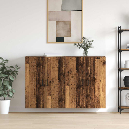 vidaXL Τοίχου Ντουλάπα Επιτοίχιο 2 pcs Παλιό ξύλο 69,5 x 34 x 90 εκ.