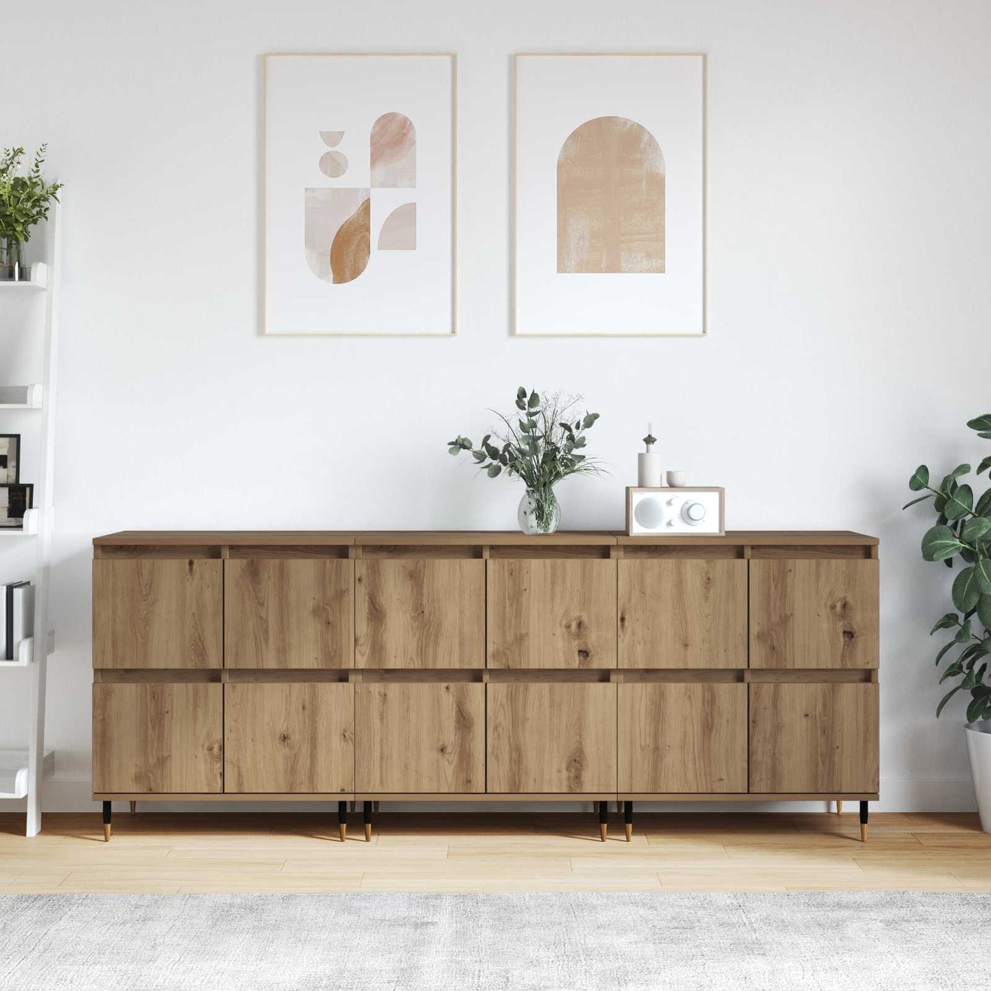 vidaXL Ντουλάπι αποθήκευσης 3 pcs Artisan Oak 60 x 35 x 70 cm