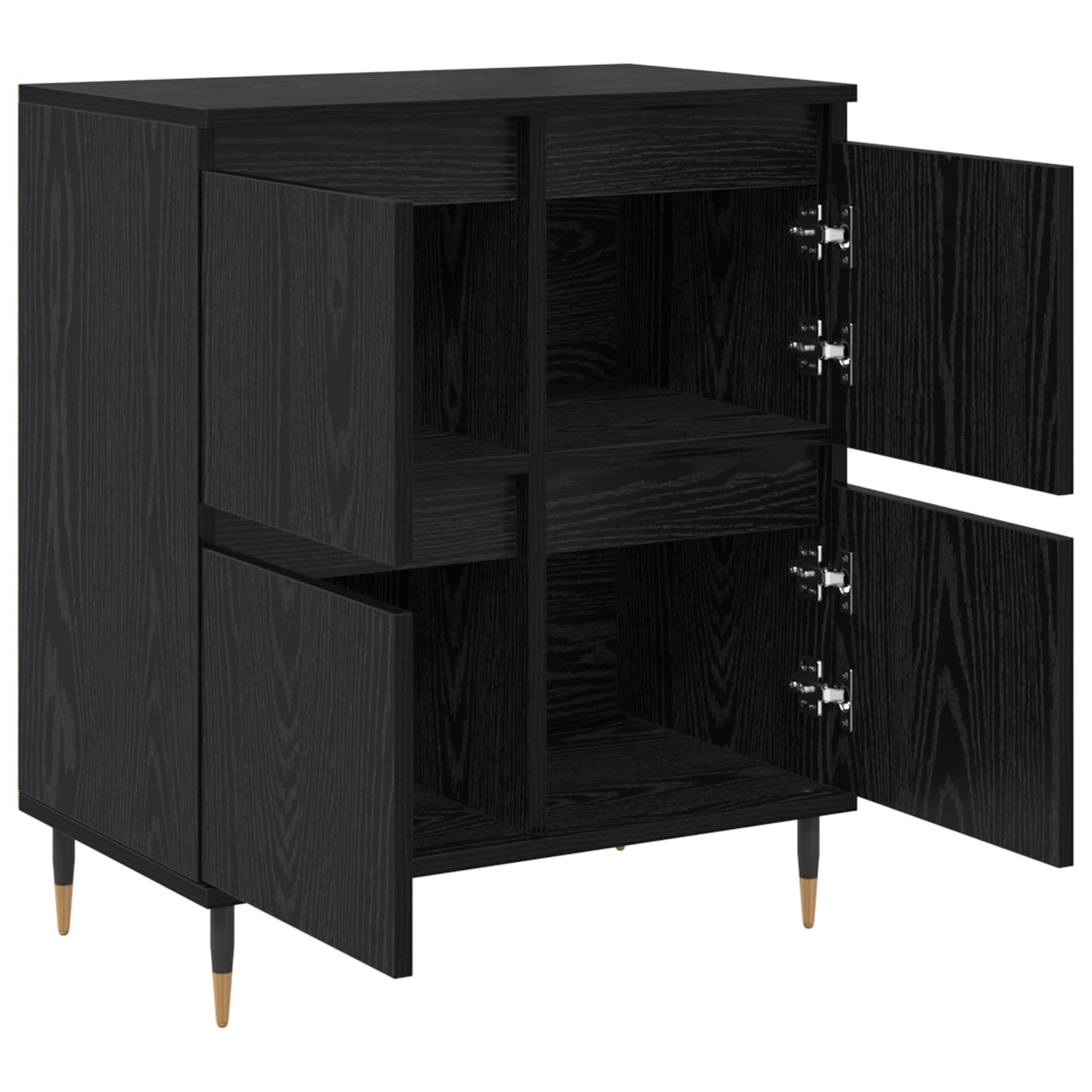 vidaXL Ντουλάπι αποθήκευσης 3 pcs Μαύρη Οξυά 60 x 35 x 70 cm