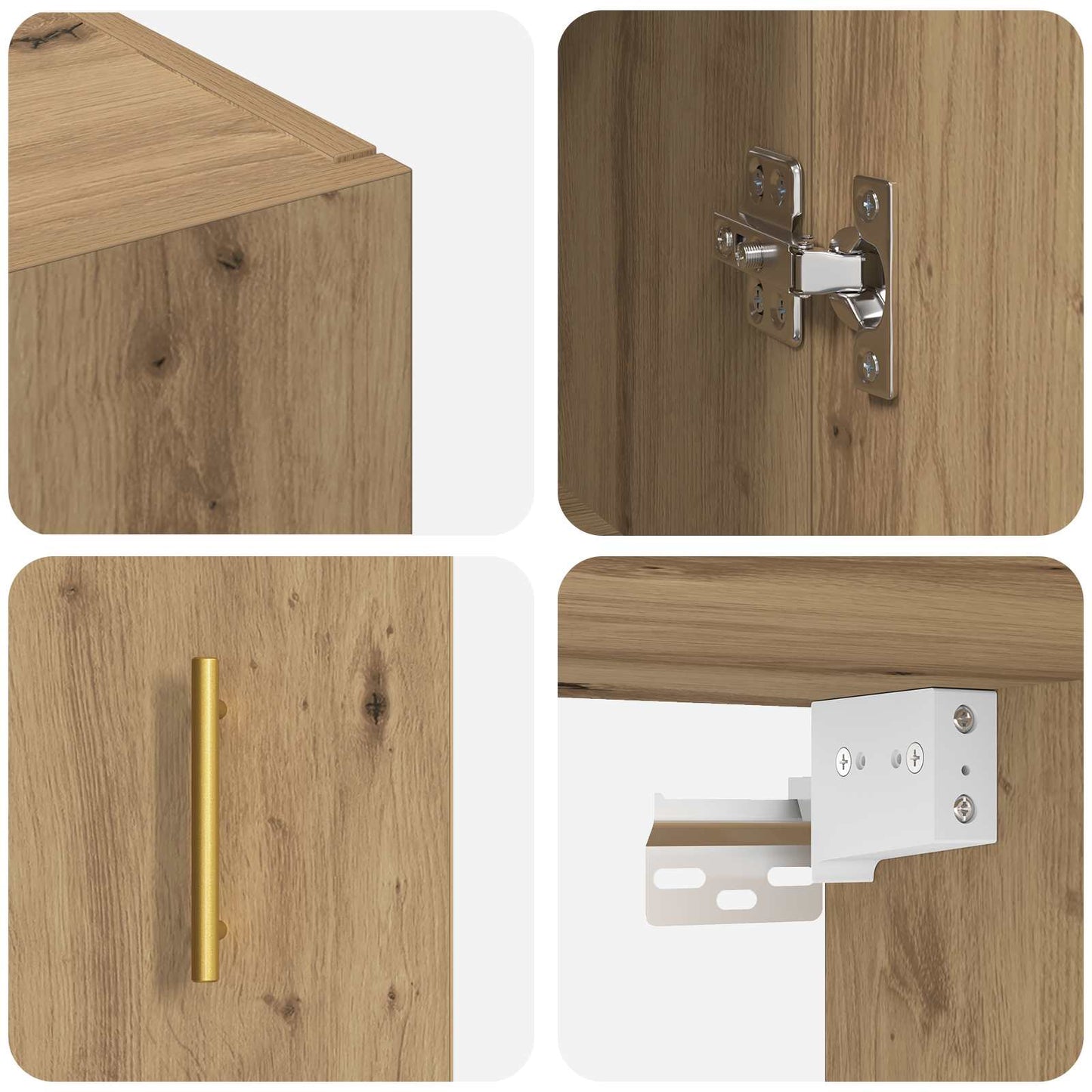 vidaXL Τοίχου Ντουλάπα Επιτοίχιο 2 pcs Artisan Oak 69,5 x 34 x 90 εκ.