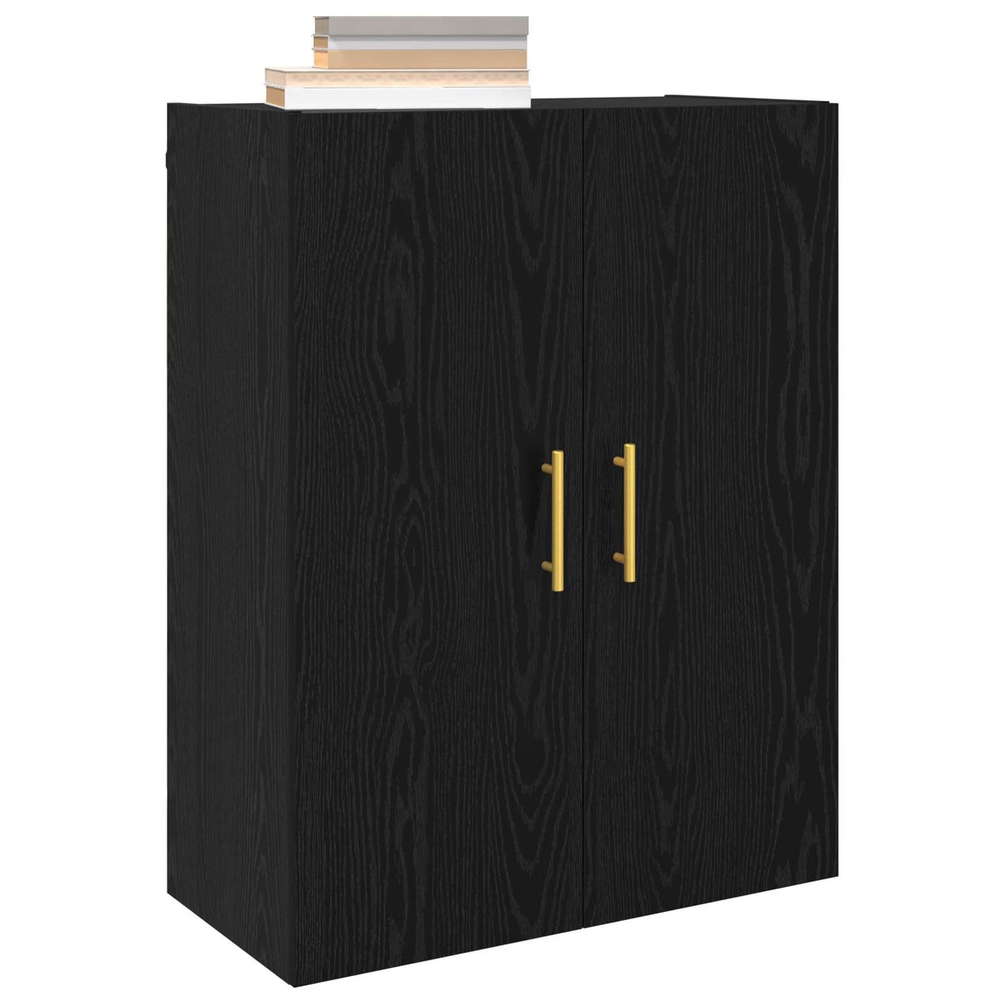 vidaXL Τοίχου Ντουλάπα Επιτοίχιο 2 pcs Μαύρη Οξυά 69,5 x 34 x 90 εκ.