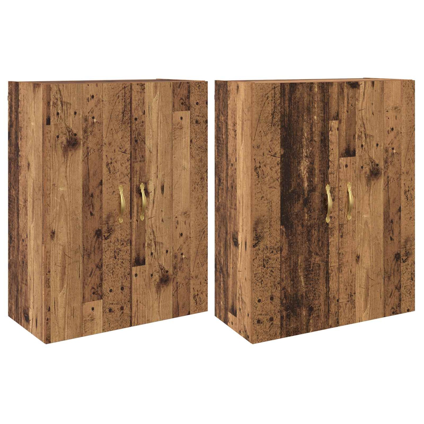 vidaXL Τοίχου Ντουλάπα Επιτοίχιο 2 pcs Παλιό ξύλο 69,5 x 34 x 90 εκ.