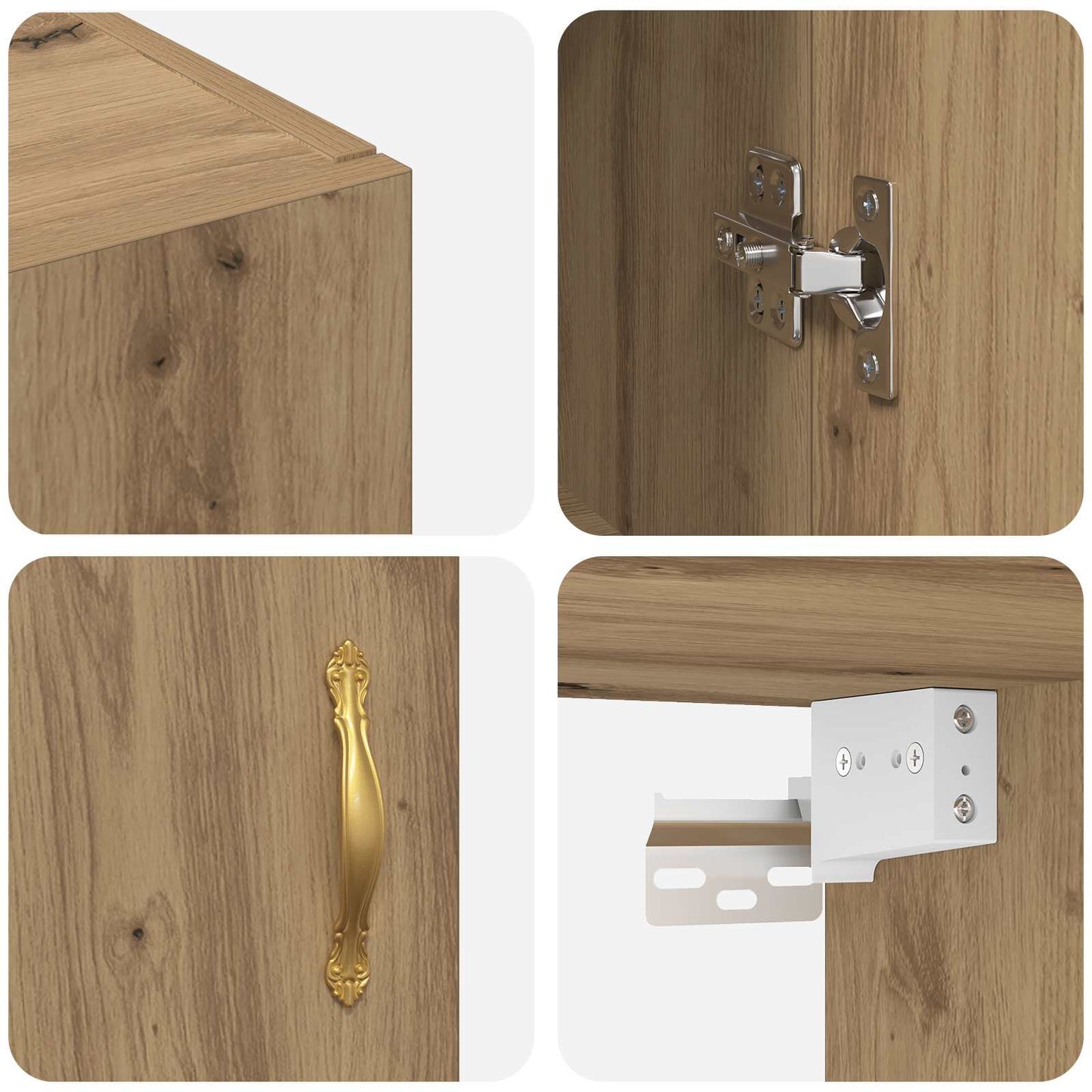 vidaXL Τοίχου Ντουλάπα Επιτοίχιο 2 pcs Artisan Oak 69,5 x 34 x 90 εκ.