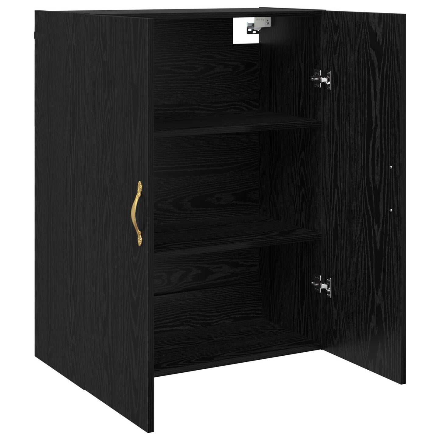 vidaXL Τοίχου Ντουλάπα Επιτοίχιο 2 pcs Μαύρη Οξυά 69,5 x 34 x 90 εκ.