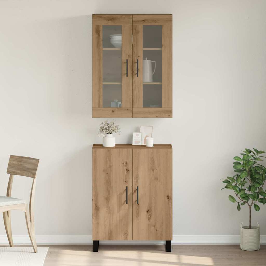 vidaXL Highboard 2 pcs artisan δρυς Επεξεργασμένο ξύλο