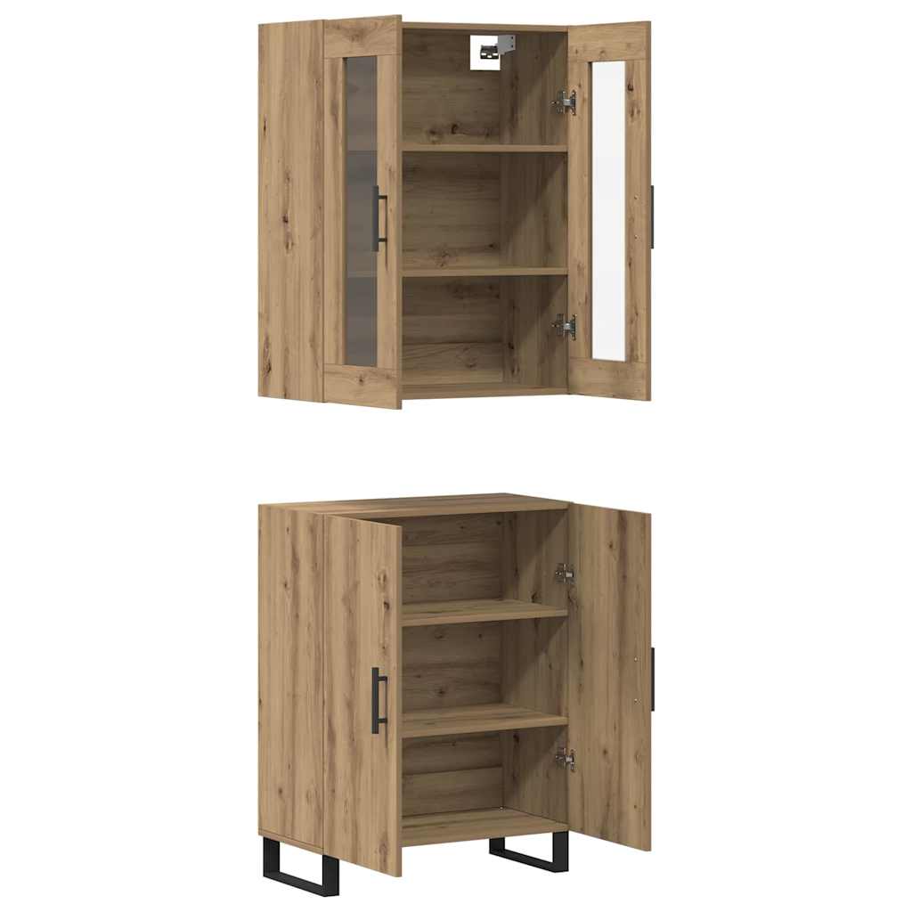 vidaXL Highboard 2 pcs artisan δρυς Επεξεργασμένο ξύλο