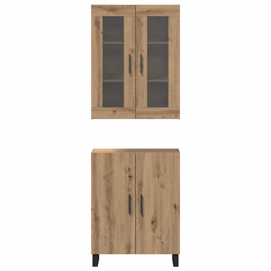 vidaXL Highboard 2 pcs artisan δρυς Επεξεργασμένο ξύλο