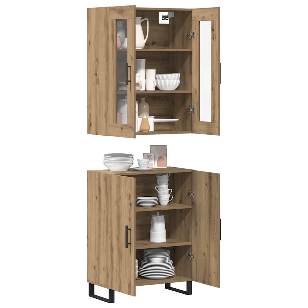 vidaXL Highboard 2 pcs artisan δρυς Επεξεργασμένο ξύλο