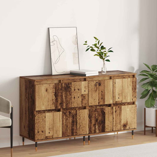 vidaXL Ντουλάπι αποθήκευσης 2 pcs Παλιό ξύλο 60 x 35 x 70 cm