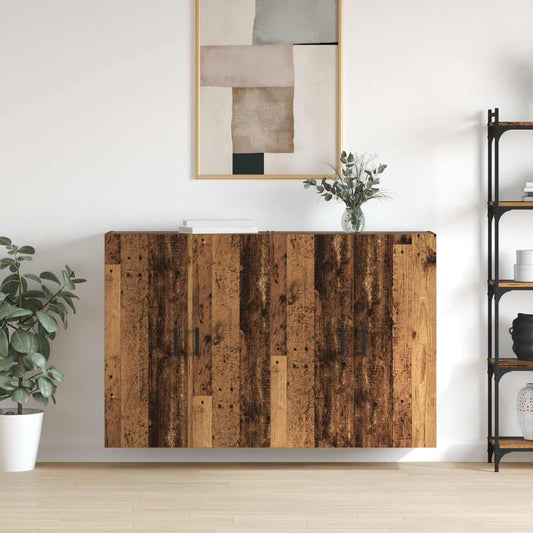 vidaXL Τοίχου Ντουλάπα Επιτοίχιο 2 pcs Παλιό ξύλο 69,5 x 34 x 90 εκ.