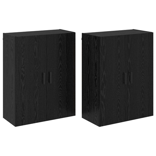 vidaXL Τοίχου Ντουλάπα Επιτοίχιο 2 pcs Μαύρη Οξυά 69,5 x 34 x 90 εκ.