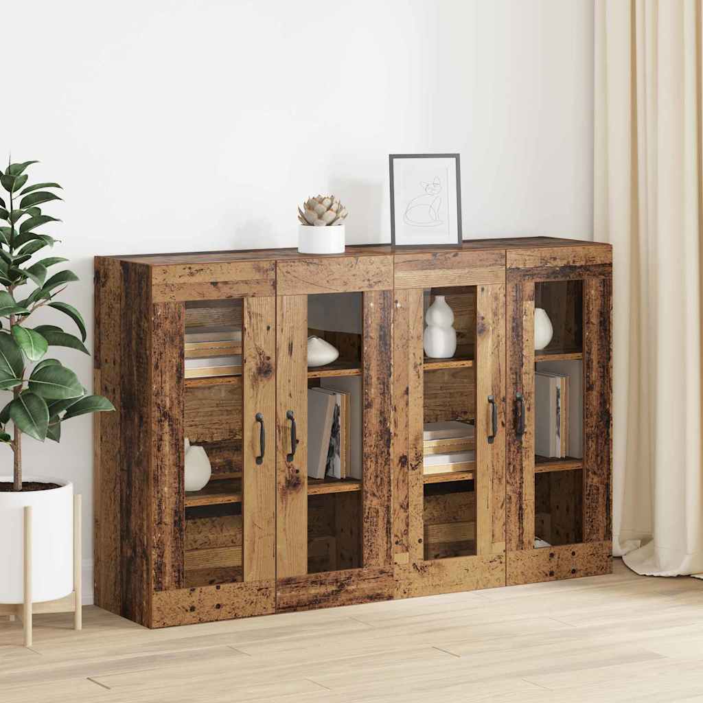 vidaXL Ντουλάπια Τοίχου 2 pcs Παλαιό ξύλο 69,5 x 34 x 90 εκ.