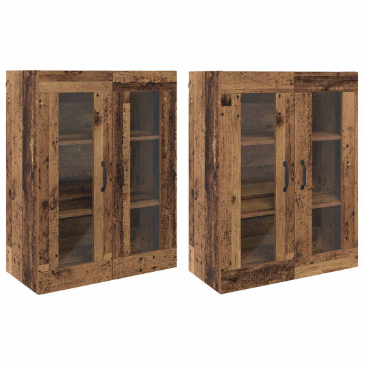 vidaXL Ντουλάπια Τοίχου 2 pcs Παλαιό ξύλο 69,5 x 34 x 90 εκ.