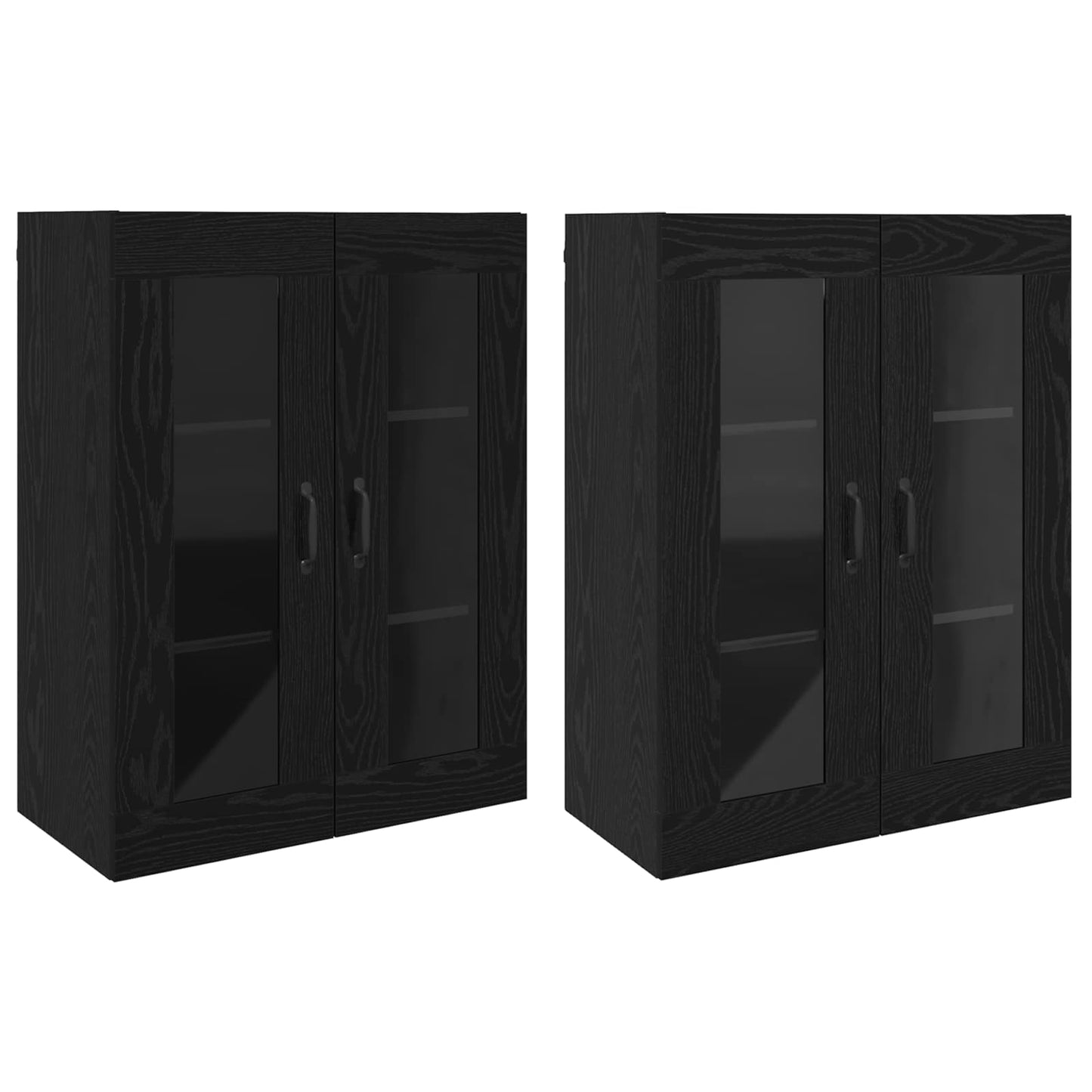 vidaXL Ντουλάπια Τοίχου 2 pcs Μαύρη δρυς 69,5 x 34 x 90 εκ.