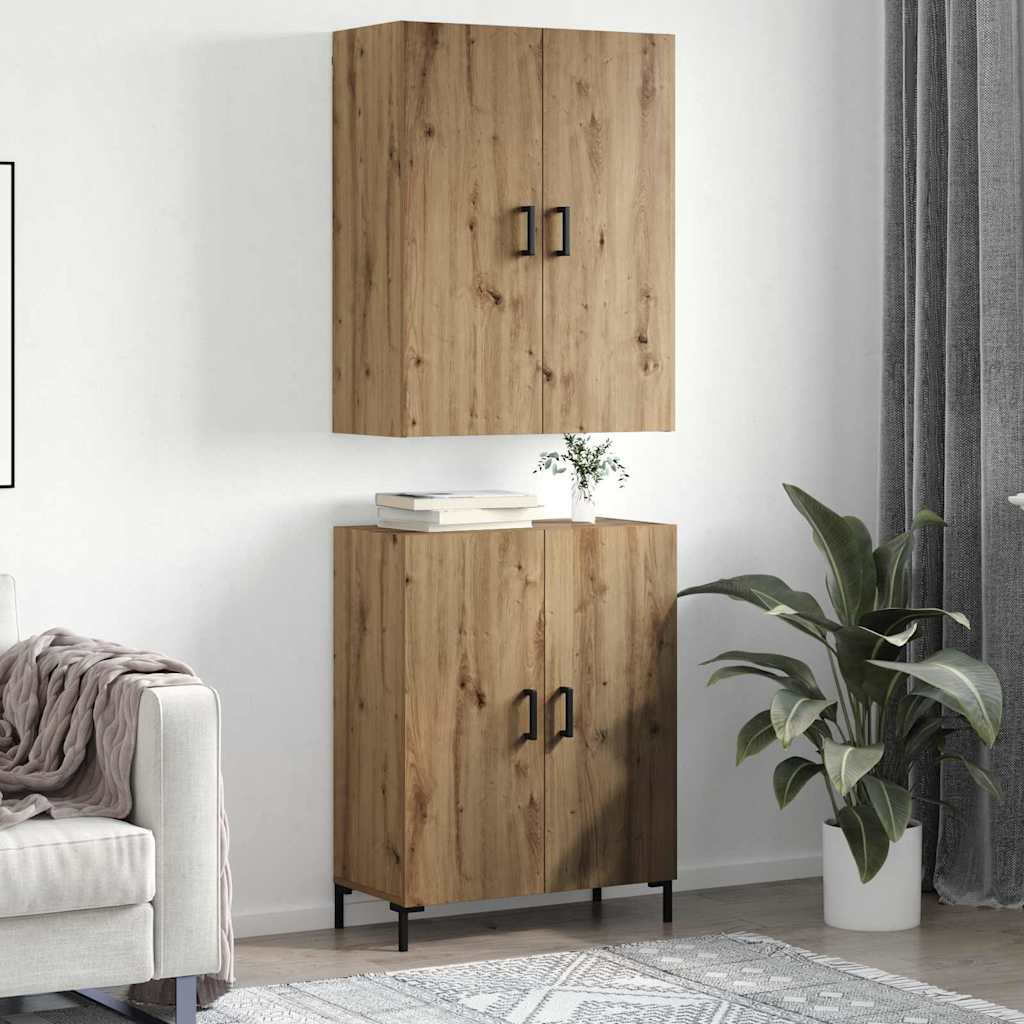 vidaXL Highboard artisan δρυς 69.5 x 34 x 180 εκ. Επεξεργασμένο ξύλο