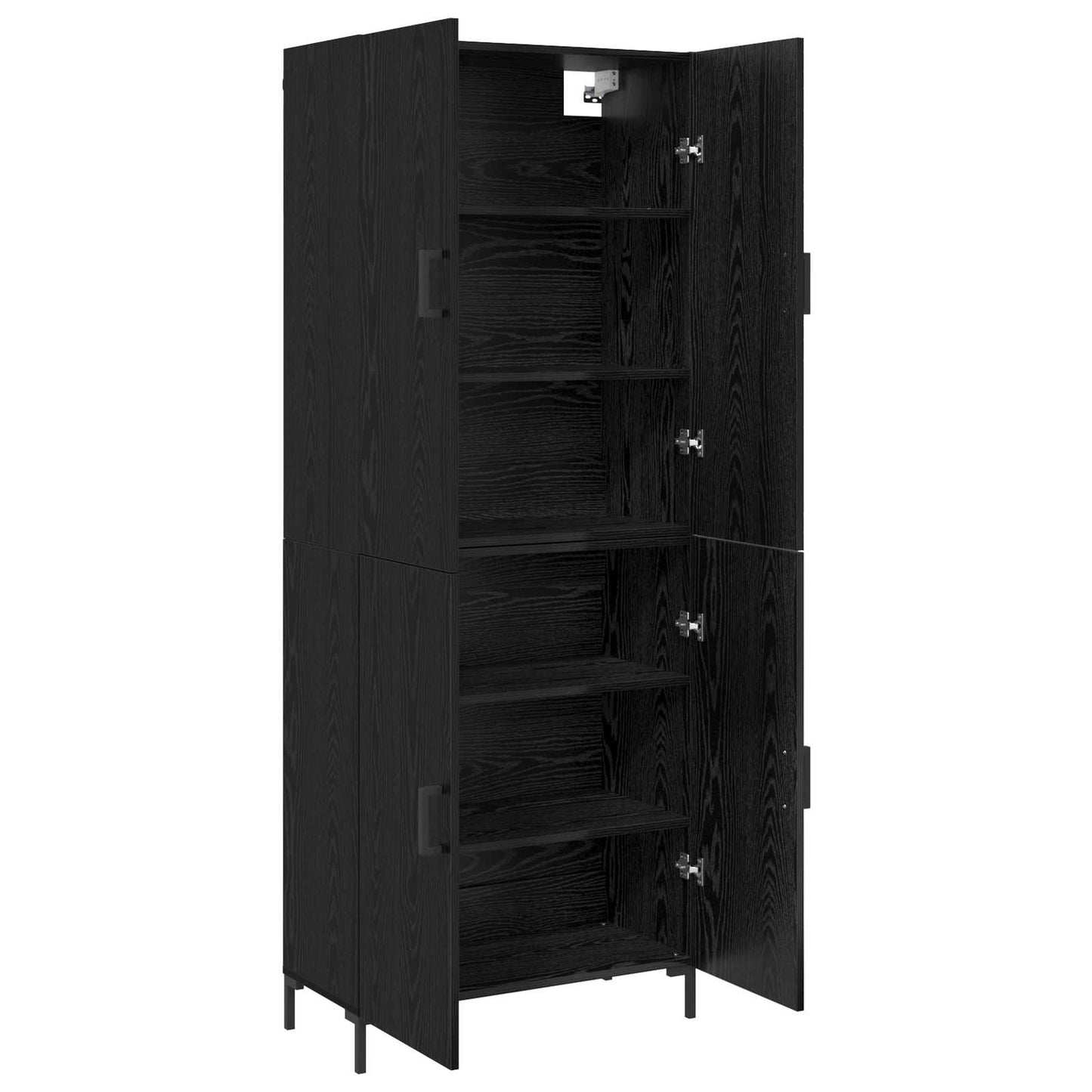 vidaXL Highboard Μαύρη δρυς 69,5 x 34 x 180 εκ. Επεξεργασμένο Ξύλο