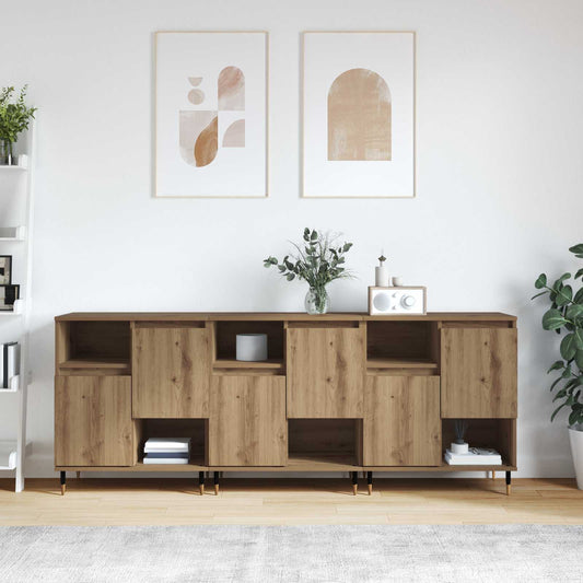 vidaXL Παραδοσιακά Πλευρικά Έπιπλα 3 pcs Artisan Oak