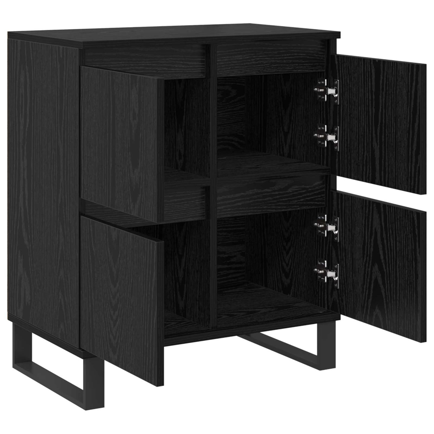 vidaXL Πλαϊνό γραφείο 2 pcs Μαύρη Οξυά 60 x 35 x 70 cm