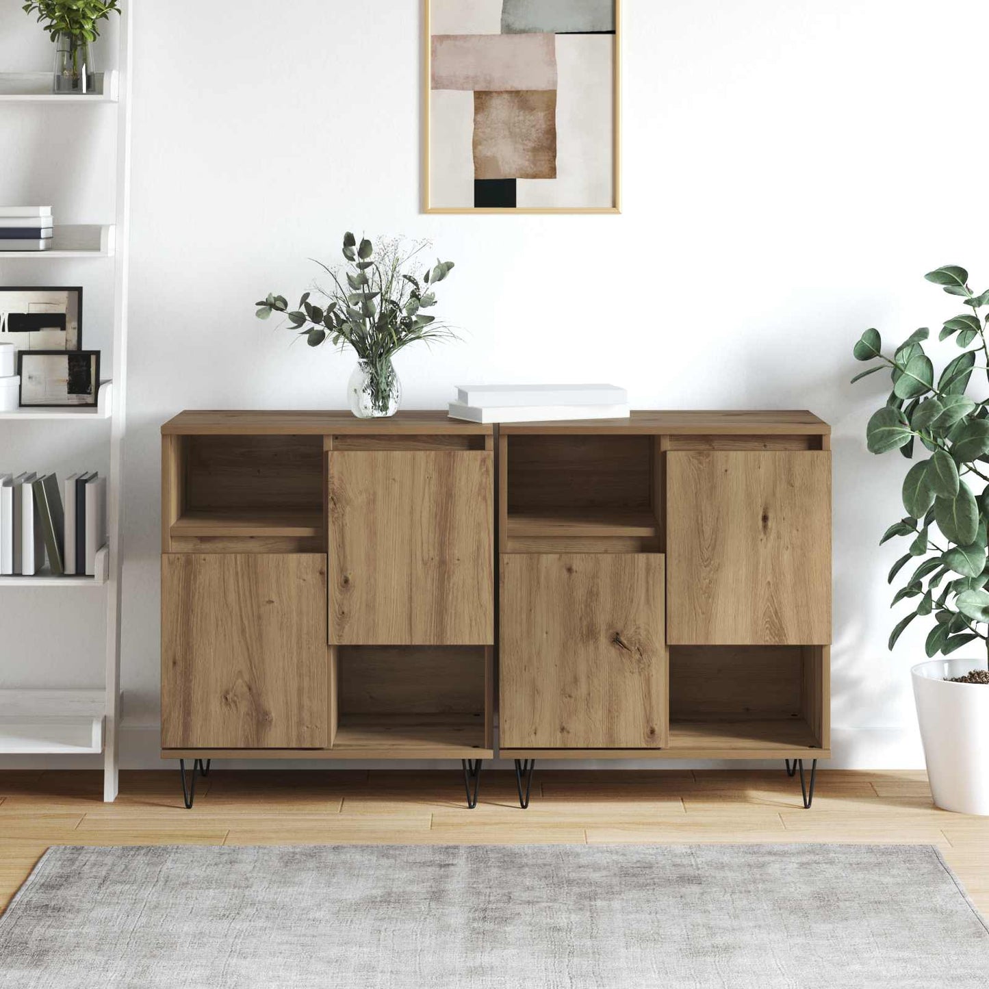 vidaXL Πλαϊνό γραφείο 2 pcs Artisan Oak 60 x 35 x 70 cm