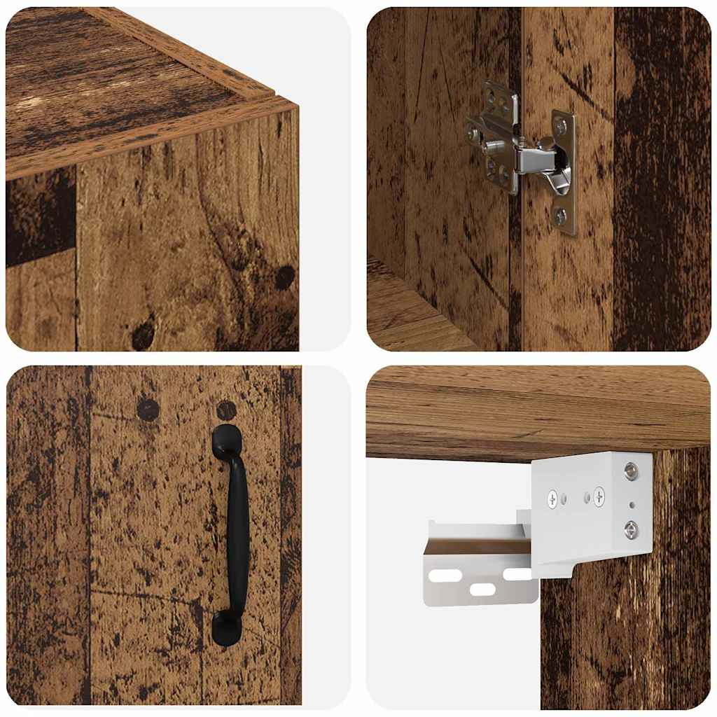 vidaXL Ντουλάπια Τοίχου 2 pcs Παλαιό ξύλο 69.5 x 34 x 90 εκ.