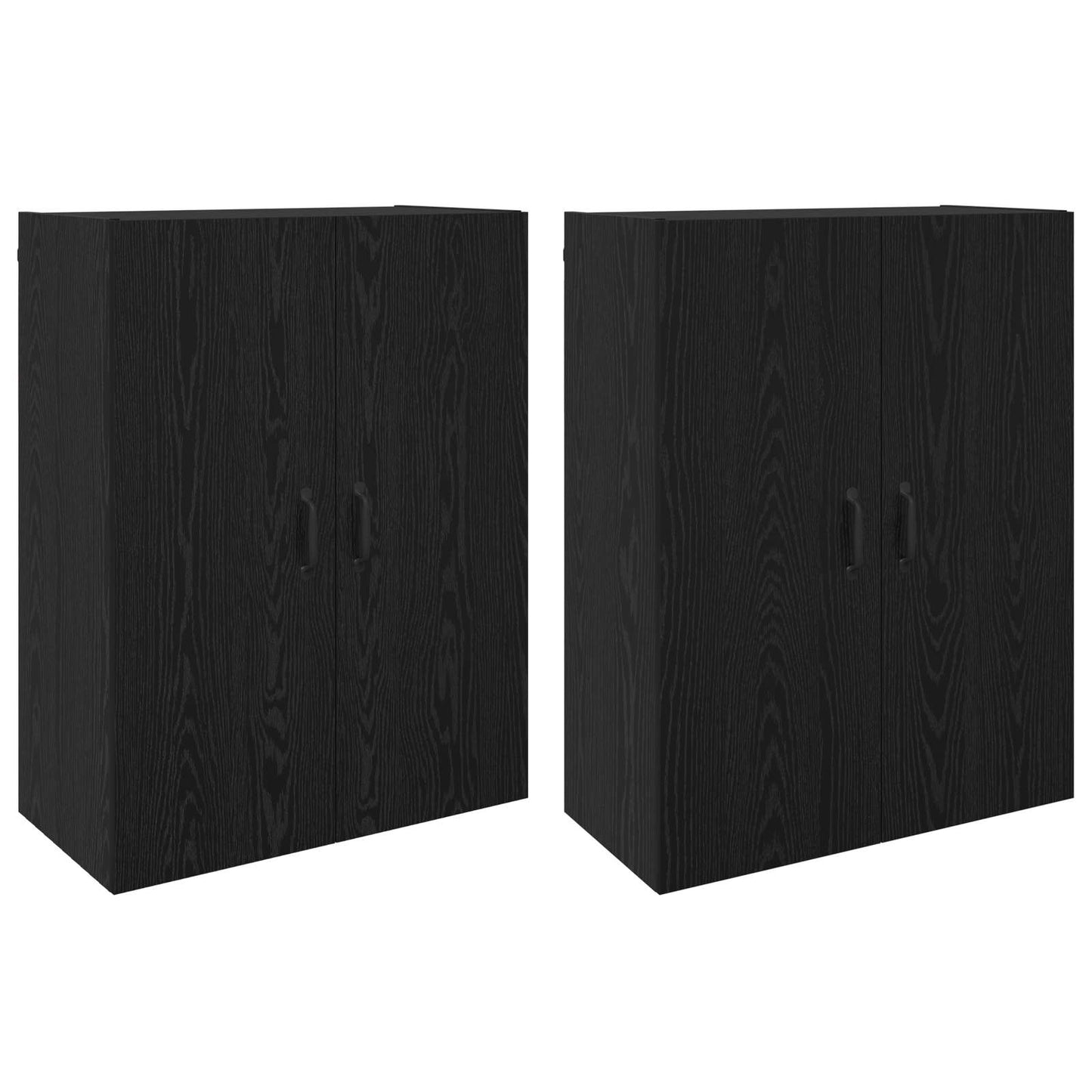 vidaXL Τοίχου Ντουλάπα Επιτοίχιο 2 pcs Μαύρη Οξυά 69,5 x 34 x 90 εκ.