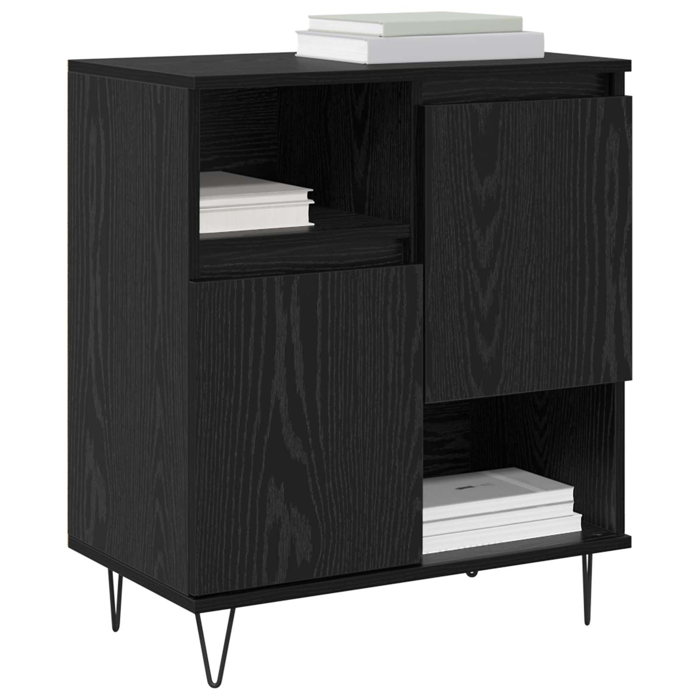 vidaXL Πλαϊνό γραφείο 3 pcs Μαύρη Οξυά 60 x 35 x 70 cm