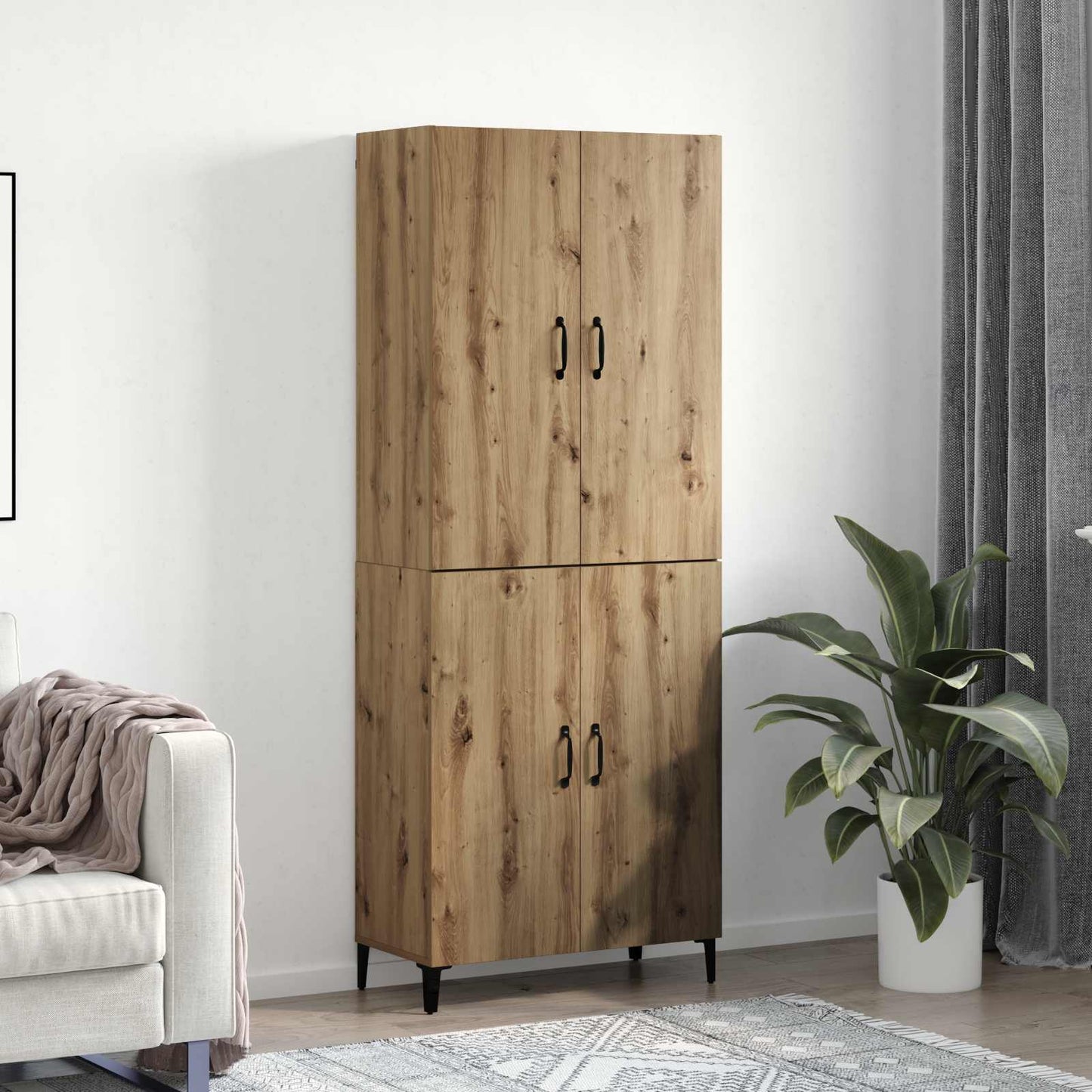 vidaXL Highboard 2 pcs Artisan Oak Επεξεργασμένο ξύλο