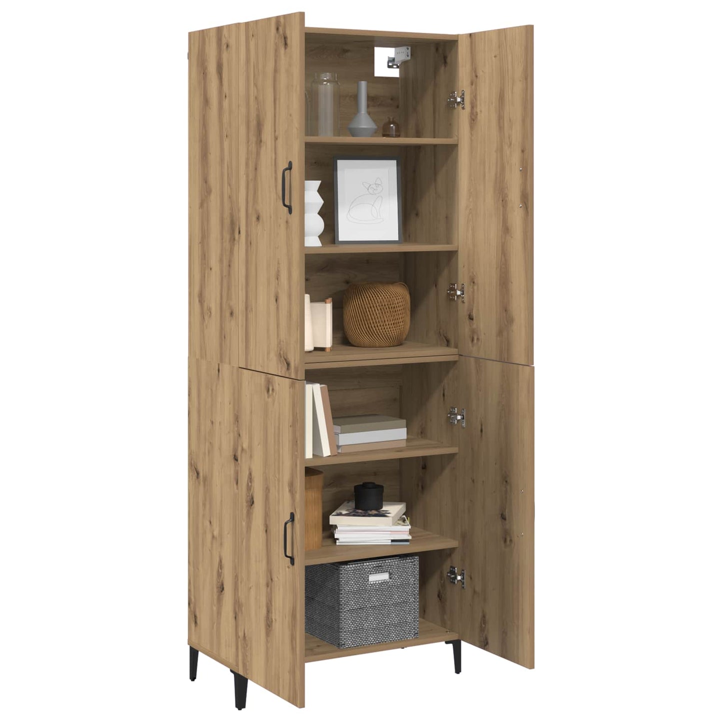 vidaXL Highboard 2 pcs Artisan Oak Επεξεργασμένο ξύλο