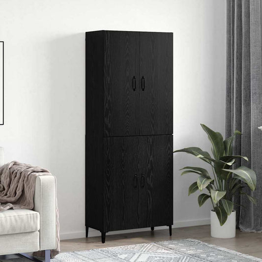vidaXL Highboard 2 pcs Μαύρη δρυς 69.5 x 34 x 180 εκ.
