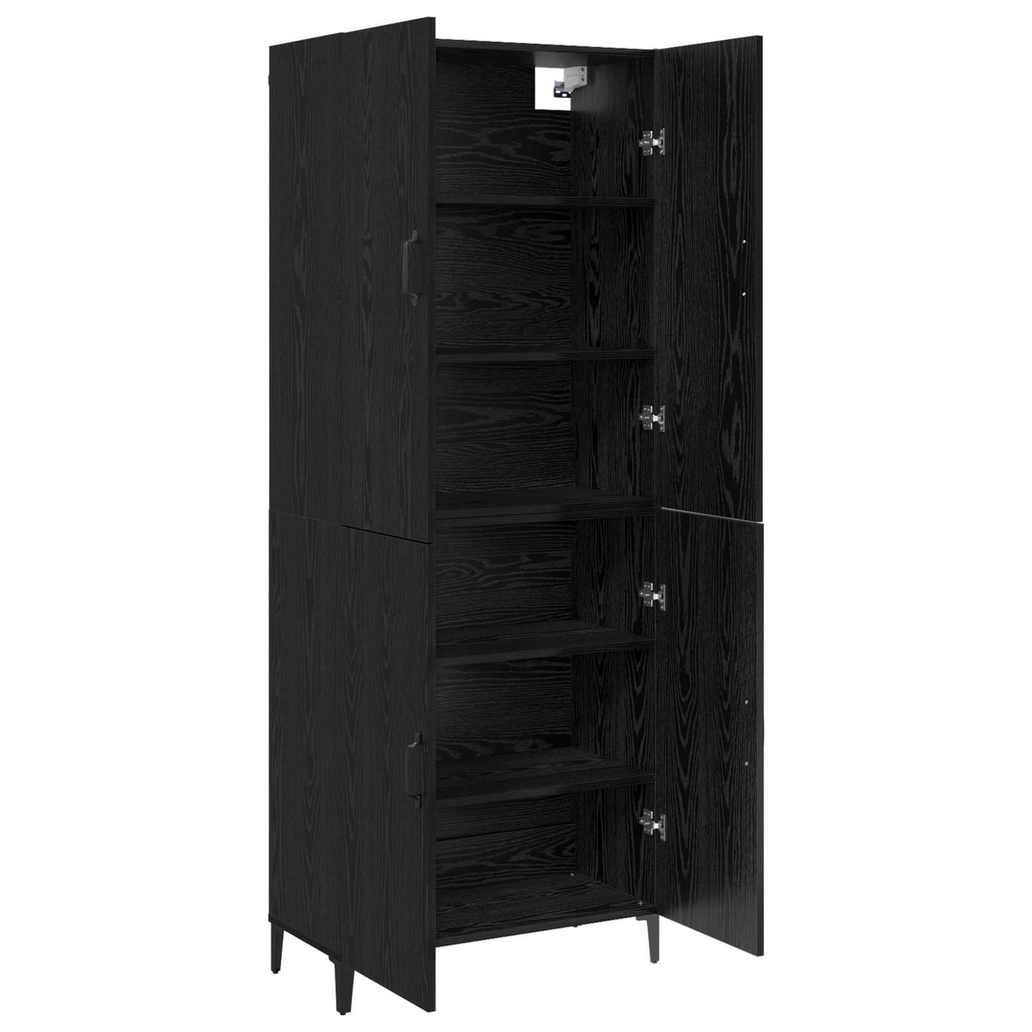 vidaXL Highboard 2 pcs Μαύρη Οξυά Επεξεργασμένο ξύλο