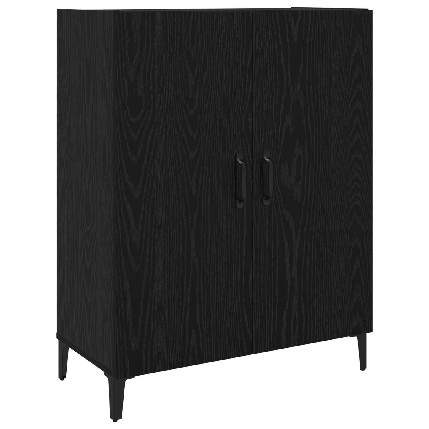 vidaXL Highboard 2 pcs Μαύρη Οξυά Επεξεργασμένο ξύλο