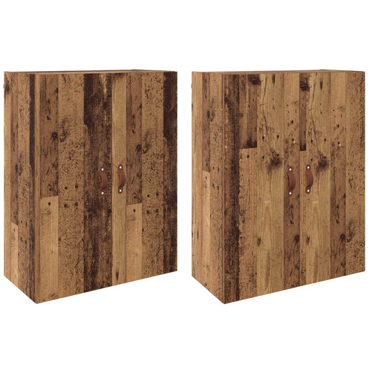 vidaXL Τοίχου Ντουλάπα Επιτοίχιο 2 pcs Παλιό ξύλο 69,5 x 34 x 90 εκ.