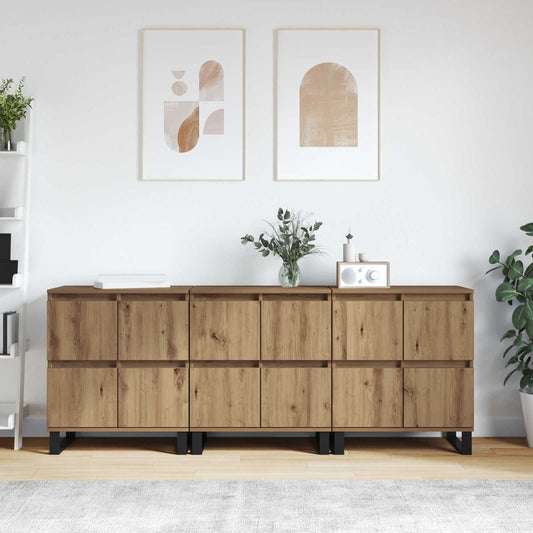 vidaXL Πλαϊνό γραφείο 3 pcs Artisan Oak 60 x 35 x 70 cm