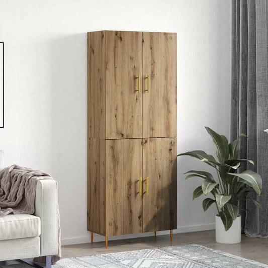 vidaXL Highboard artisan δρυς 69.5 x 34 x 180 εκ. Επεξεργασμένο ξύλο
