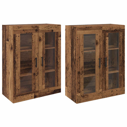 vidaXL Ντουλάπια Τοίχου 2 pcs Παλαιό ξύλο 69,5 x 34 x 90 εκ.