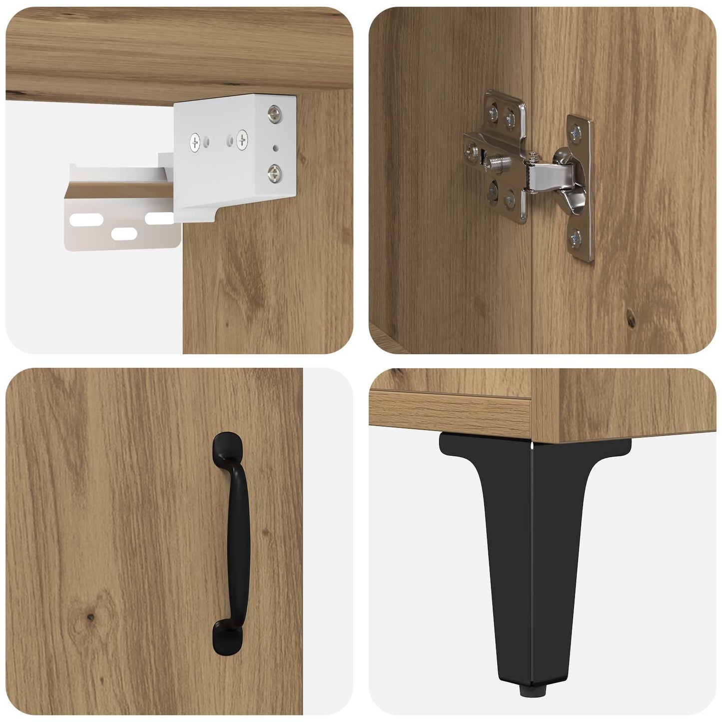 vidaXL Highboard 2 pcs Artisan Oak Επεξεργασμένο ξύλο