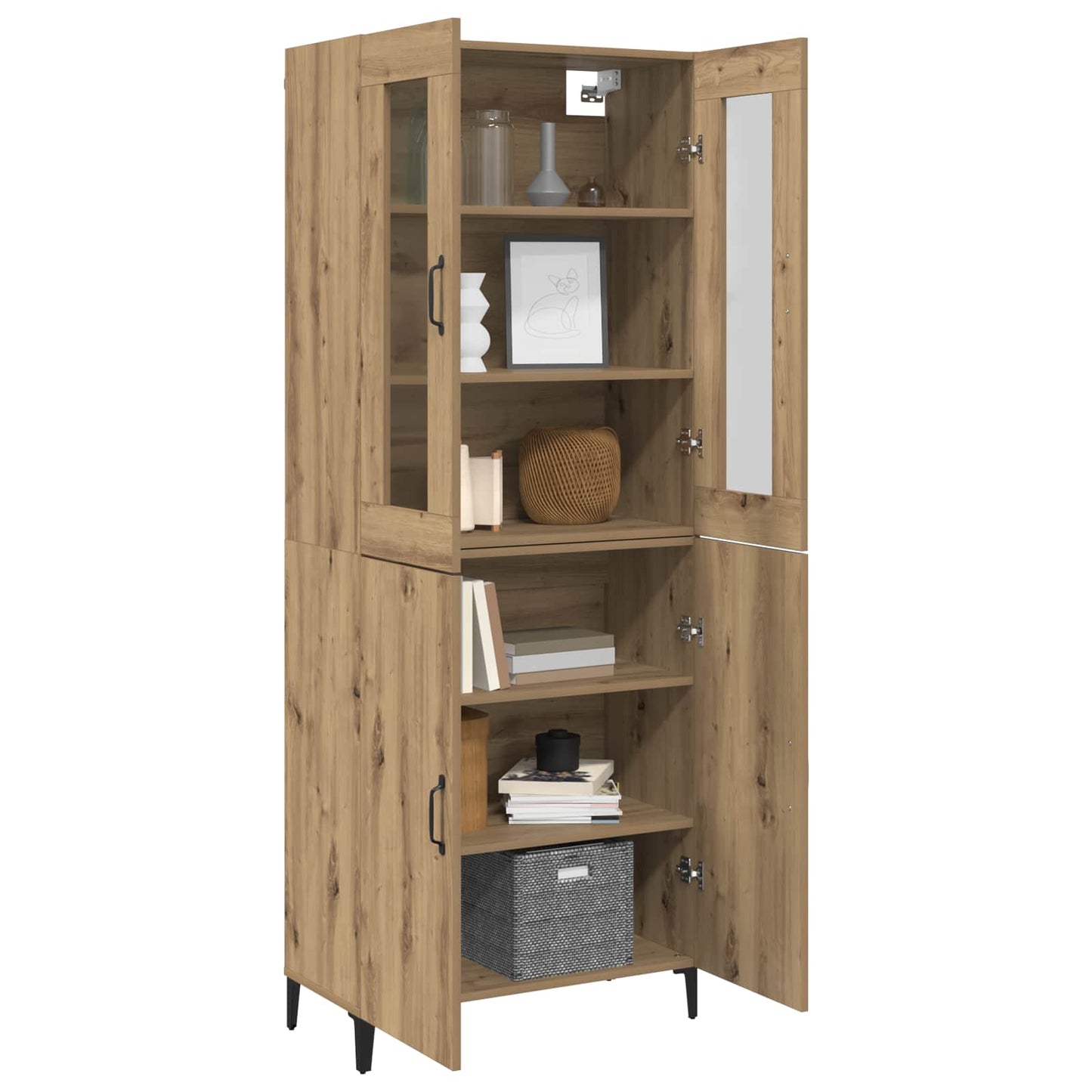 vidaXL Highboard 2 pcs Artisan Oak Επεξεργασμένο ξύλο