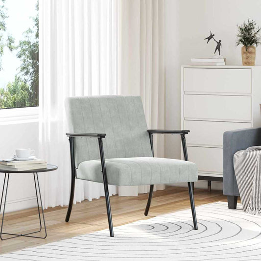 vidaXL Πολυθρόνα Ανοιχτό γκρι 59 x 75 x 78 εκ Βελούδο